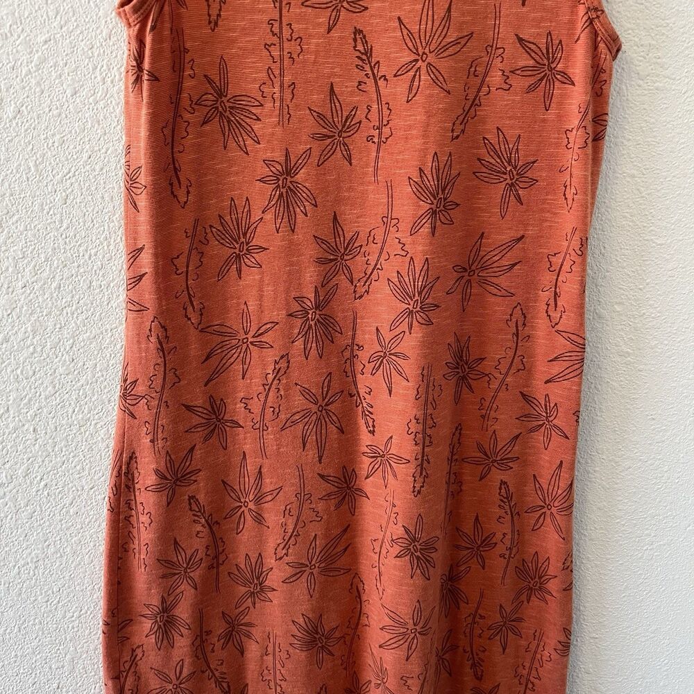Toad & Co Midi Dress Size XS Samba Paseo Tencel Organic Cotton Burnt Orange Palm - Picture 10 of 16
